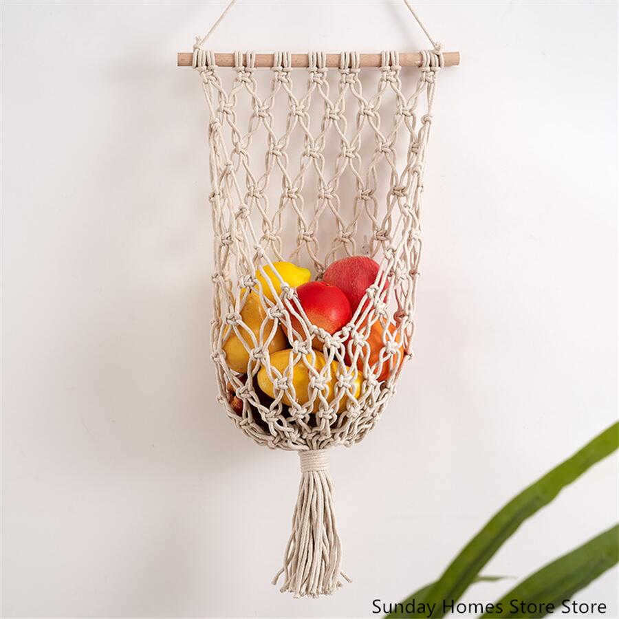 Food Storage Plant - Macrame Fruit Storage Basket Hammock Hanging