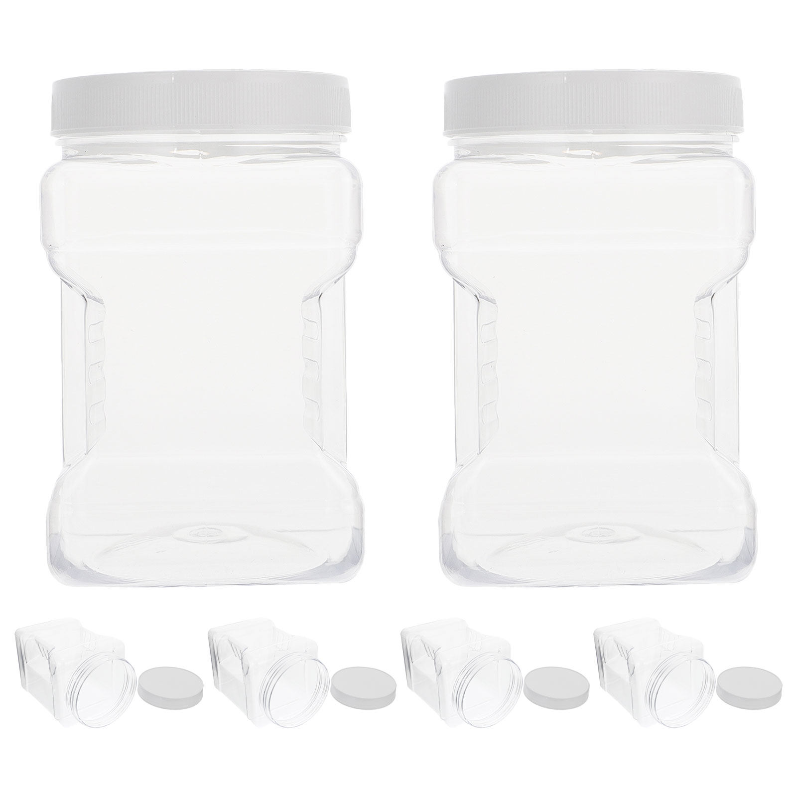 Food Storage Square Containers - 6Pcs Transparent Square Canisters Plastic Storage