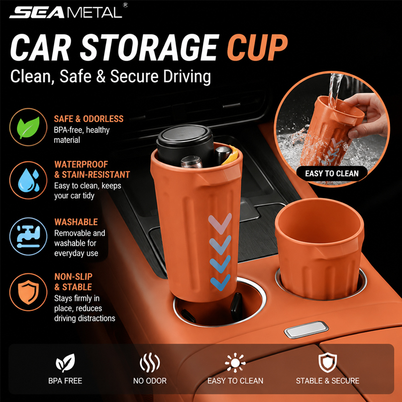 Food Storage Silicone - SEAMETAL Car Trash Can Food-Grade Silicone