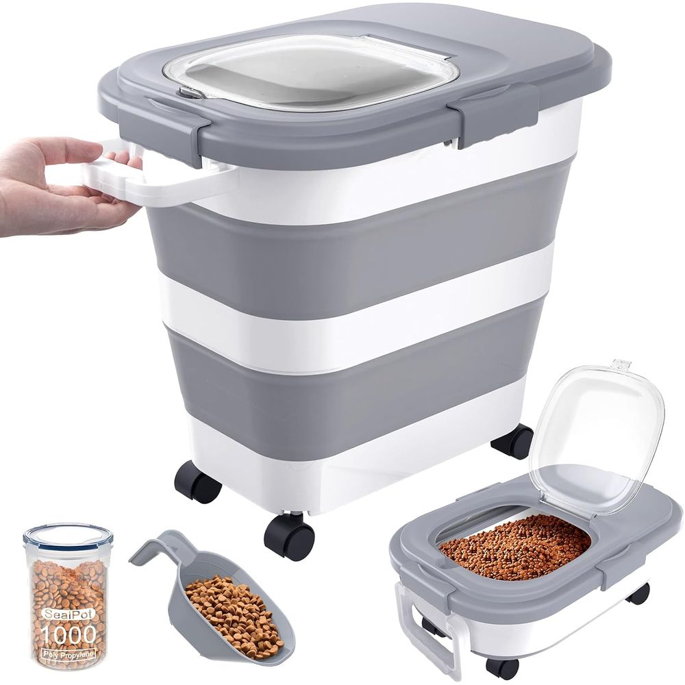 Food Storage Large - Airtight Dog Food Storage Container, Collapsible