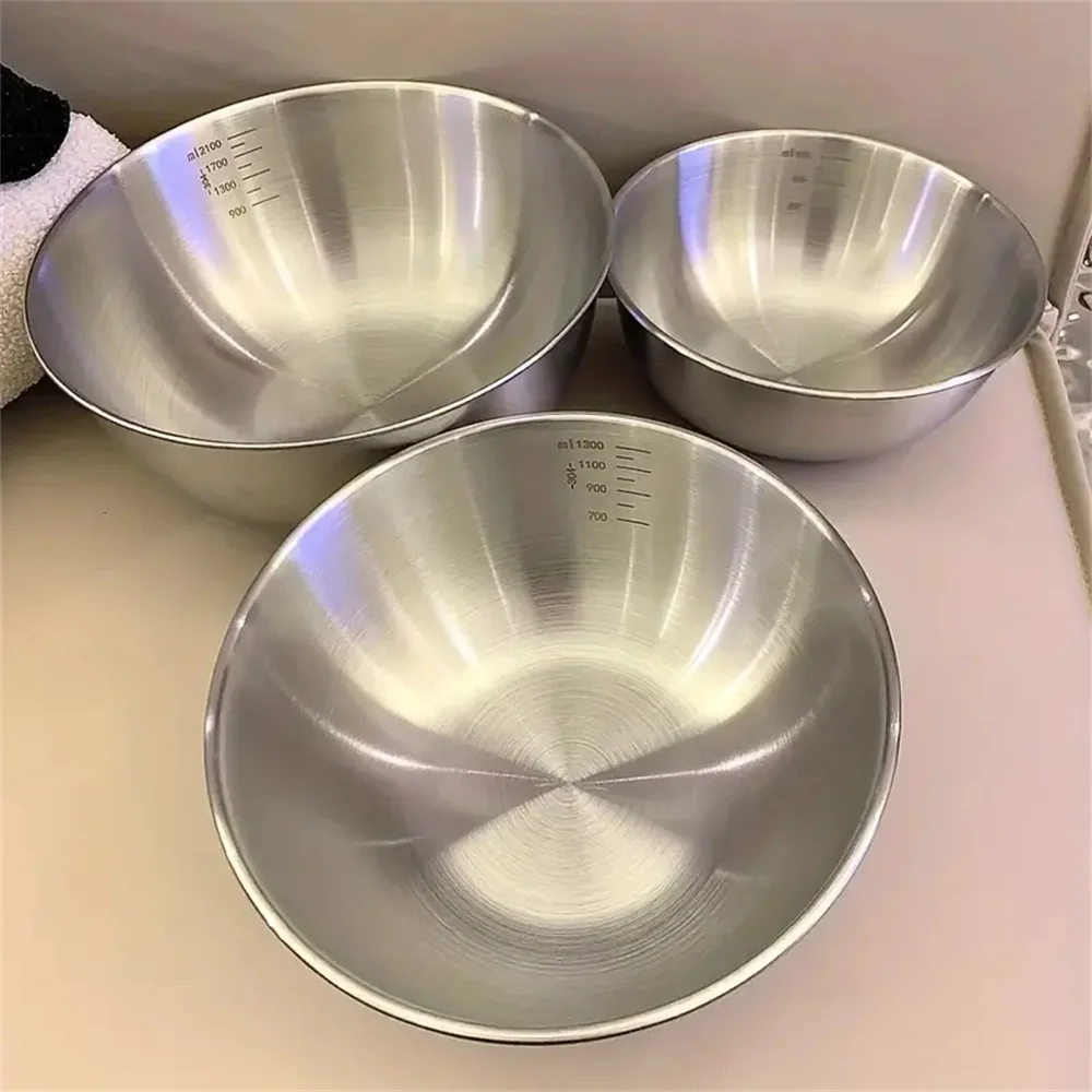 Set Food Storage - 1-3 Stainless Steel Bowl Set With