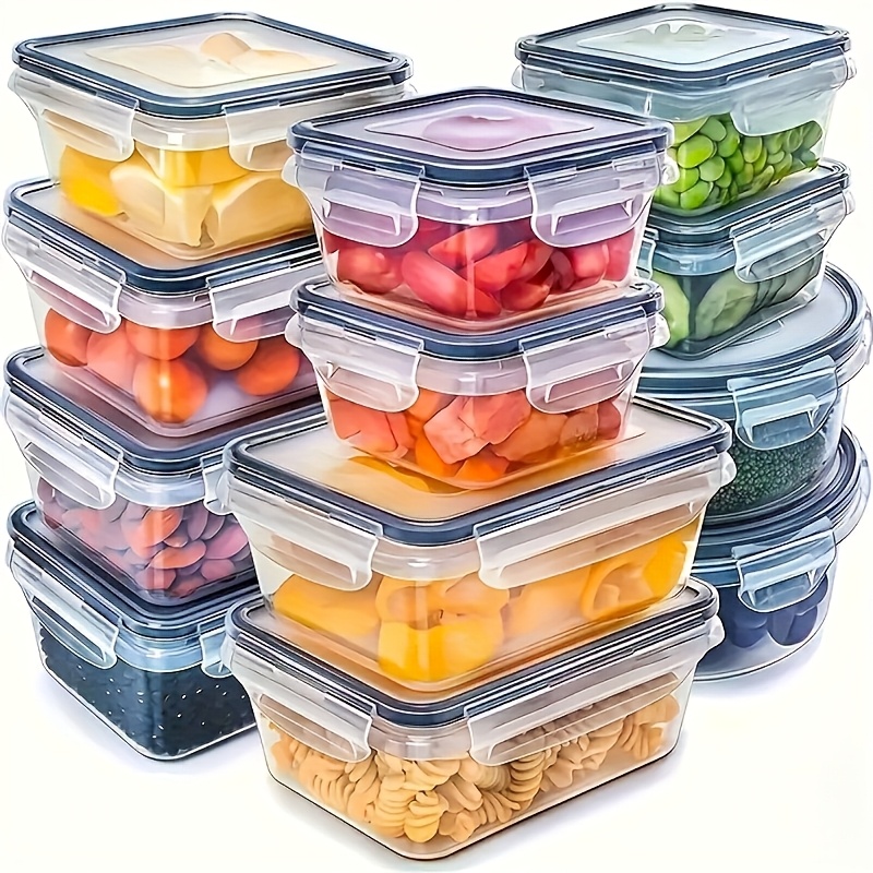 Food Storage Square Containers - 8Pcs Set Includes 4 Containers and