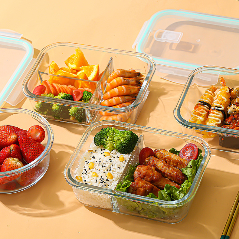 Food Storage Square Containers - Glass Fresh-Keeping Box high Borosilicate Heat-Resistant
