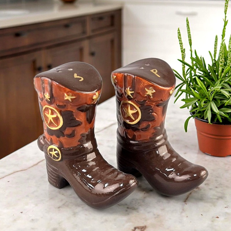 Set Food Storage - Vintage Boots Ceramic Spice Jar Japanese