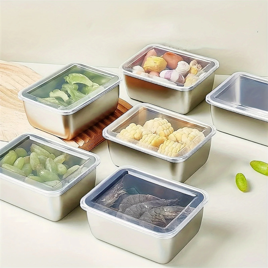 Food Storage Square Containers - 1/3/5pcs Stainless Steel Food Storage Box