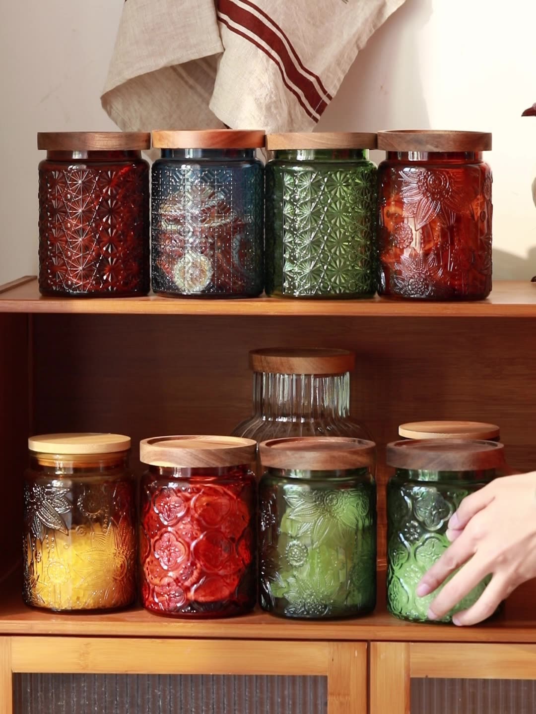 Food Storage Jars With Lids - Vintage Glass Kitchen Storage Jar Kitchen