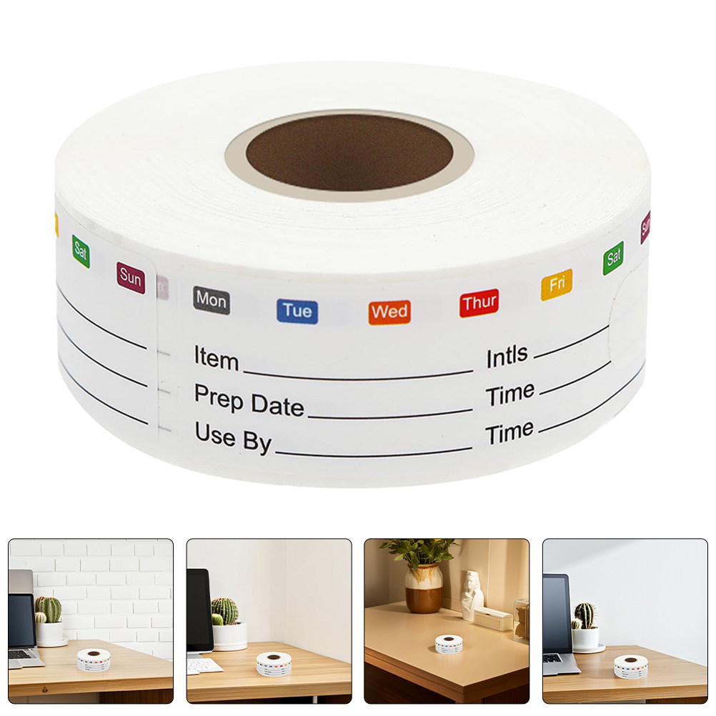 Food Storage Jar Labels - 2 Rolls Food Date Stickers Removable