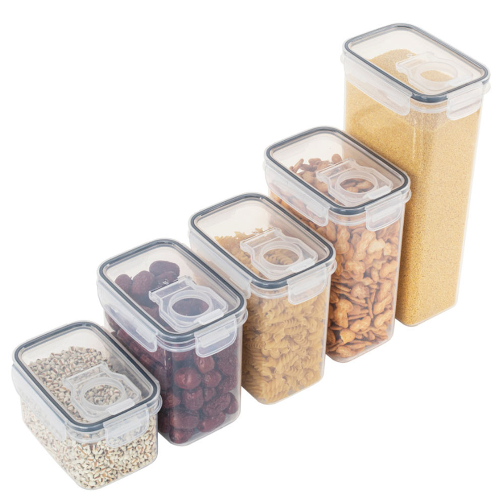 Food Storage Jars With Lids - Sealed Plastic Food Storage Box Cereal