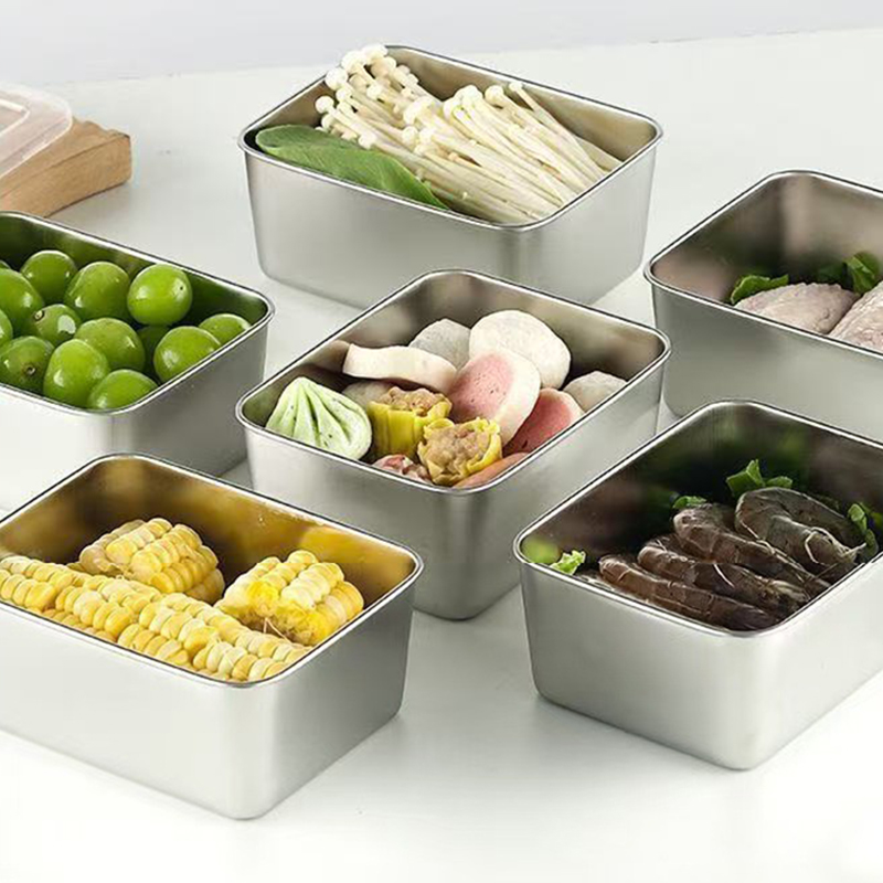 Set Food Storage - 6-Piece Stainless Steel Food Storage Containers