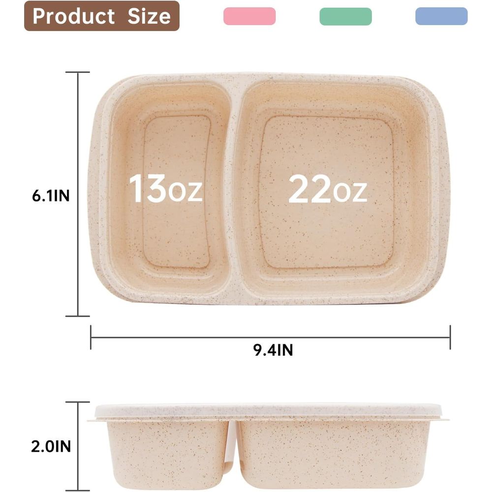 4 Pack Bento Lunch Box, 2 Comp - Food Storage Lunch Box ulasan dan harga