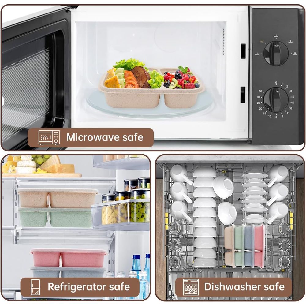 4 Pack Bento Lunch Box, 2 Comp - Food Storage Lunch Box ulasan dan harga