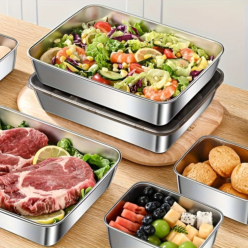 5pcs Stainless Steel Food Stor - Set Food Storage ulasan dan harga