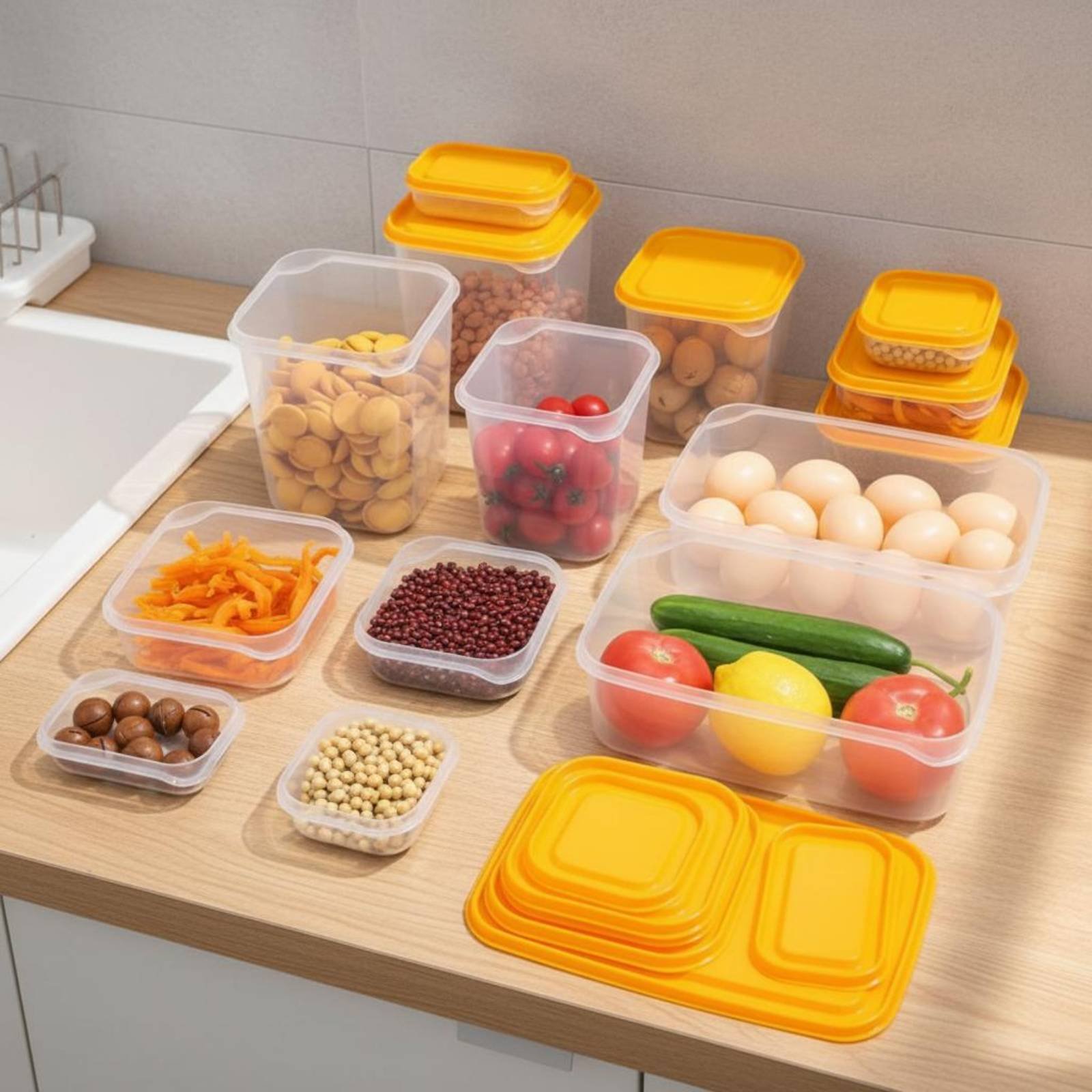 17 Pieces Fridge Storage Box S - Food Storage Lid ulasan dan harga