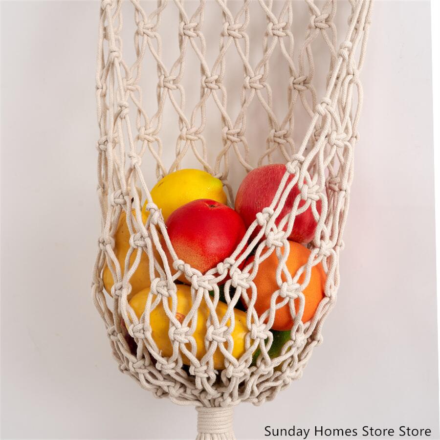 Macrame  Fruit  Storage Basket - Food Storage Plant ulasan dan harga