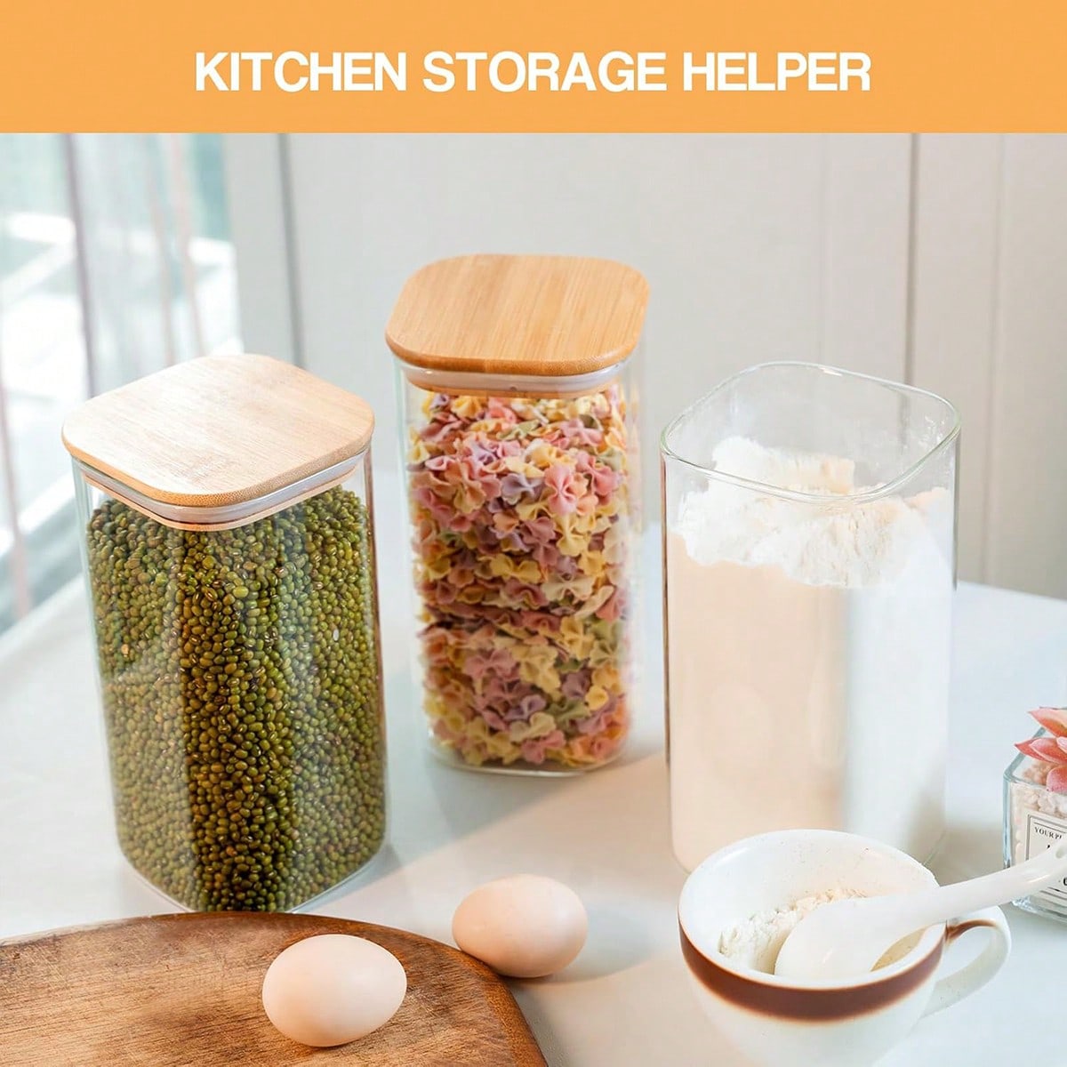 6 Pack Glass Food Storage Jars - Food Storage Jars With Lids ulasan dan harga