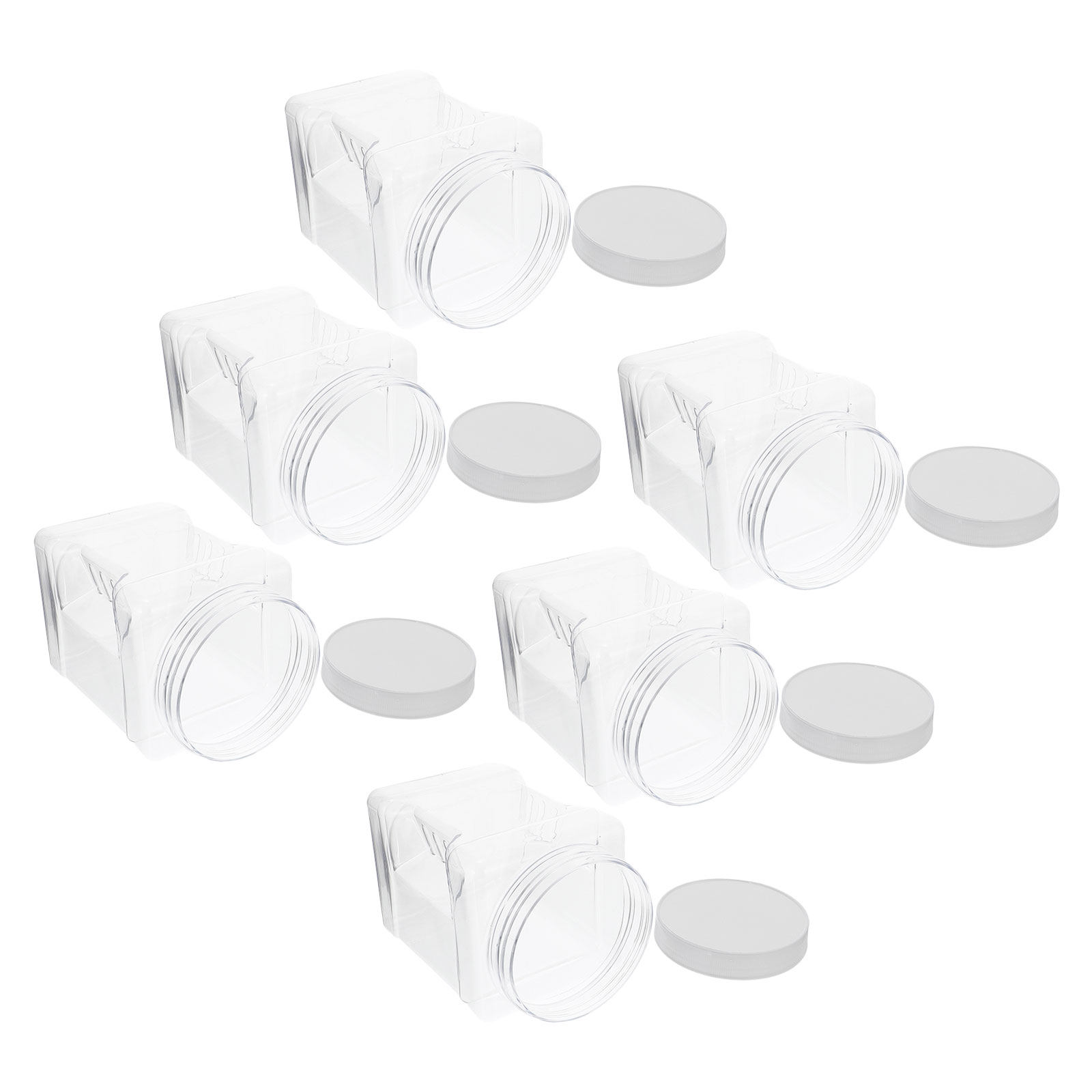 6Pcs Transparent Square Canist - Food Storage Square Containers ulasan dan harga