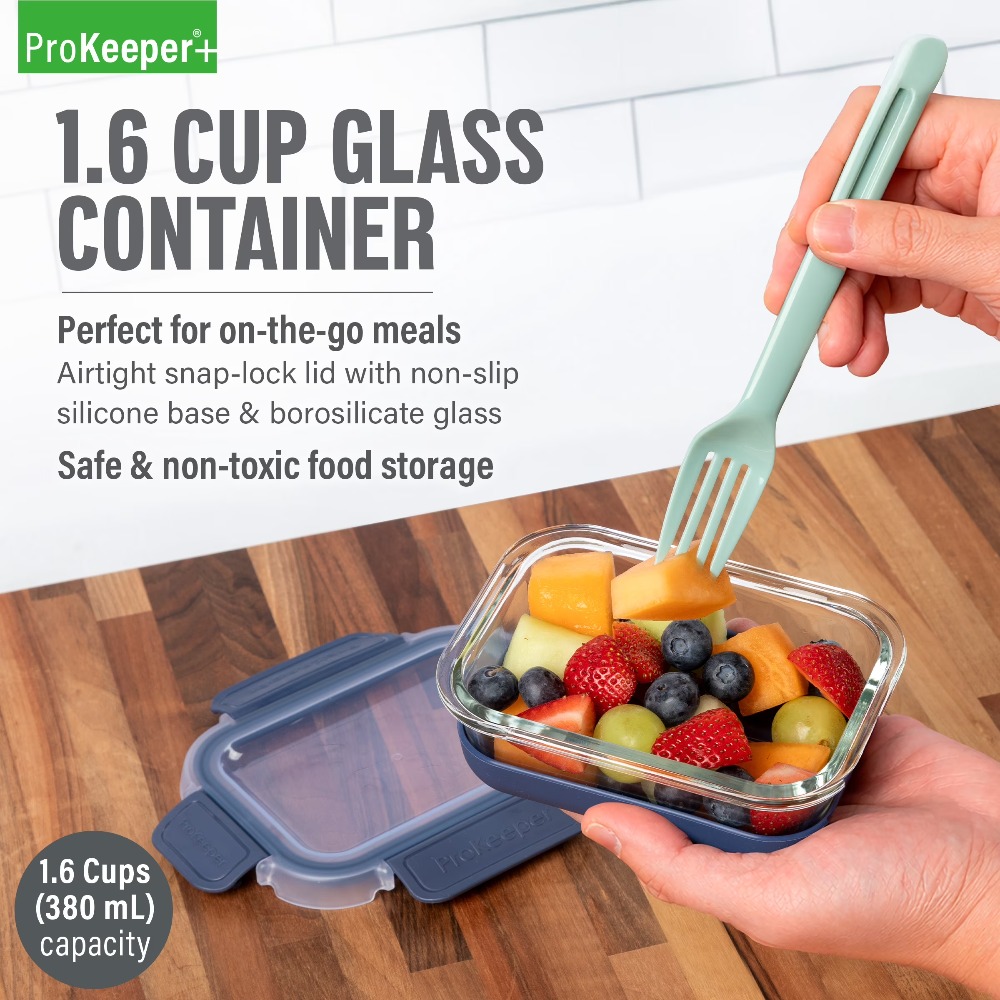 2 Pack 1.6 Cup Glass Food Stor - Food Storage Silicone ulasan dan harga