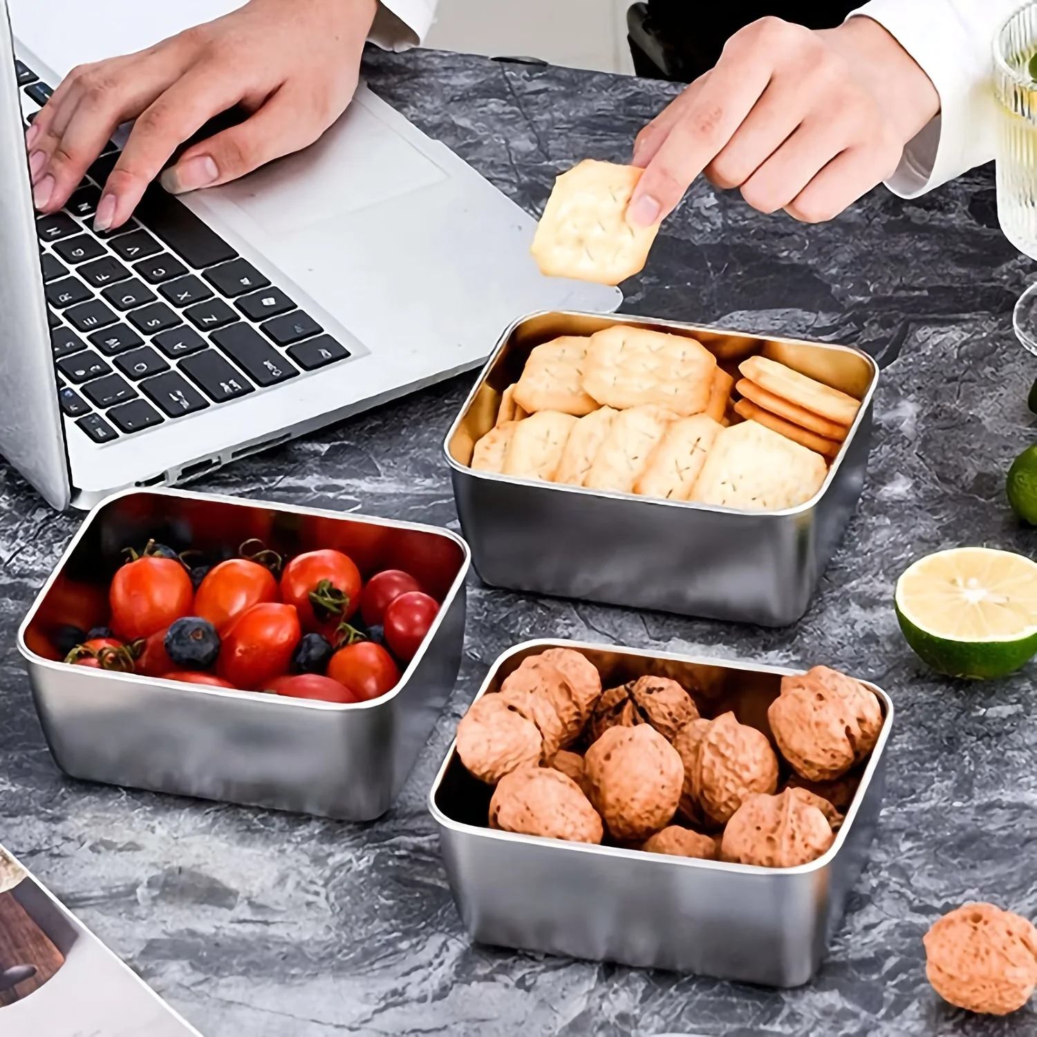 Stainless Steel Food Storage C - Set Food Storage ulasan dan harga
