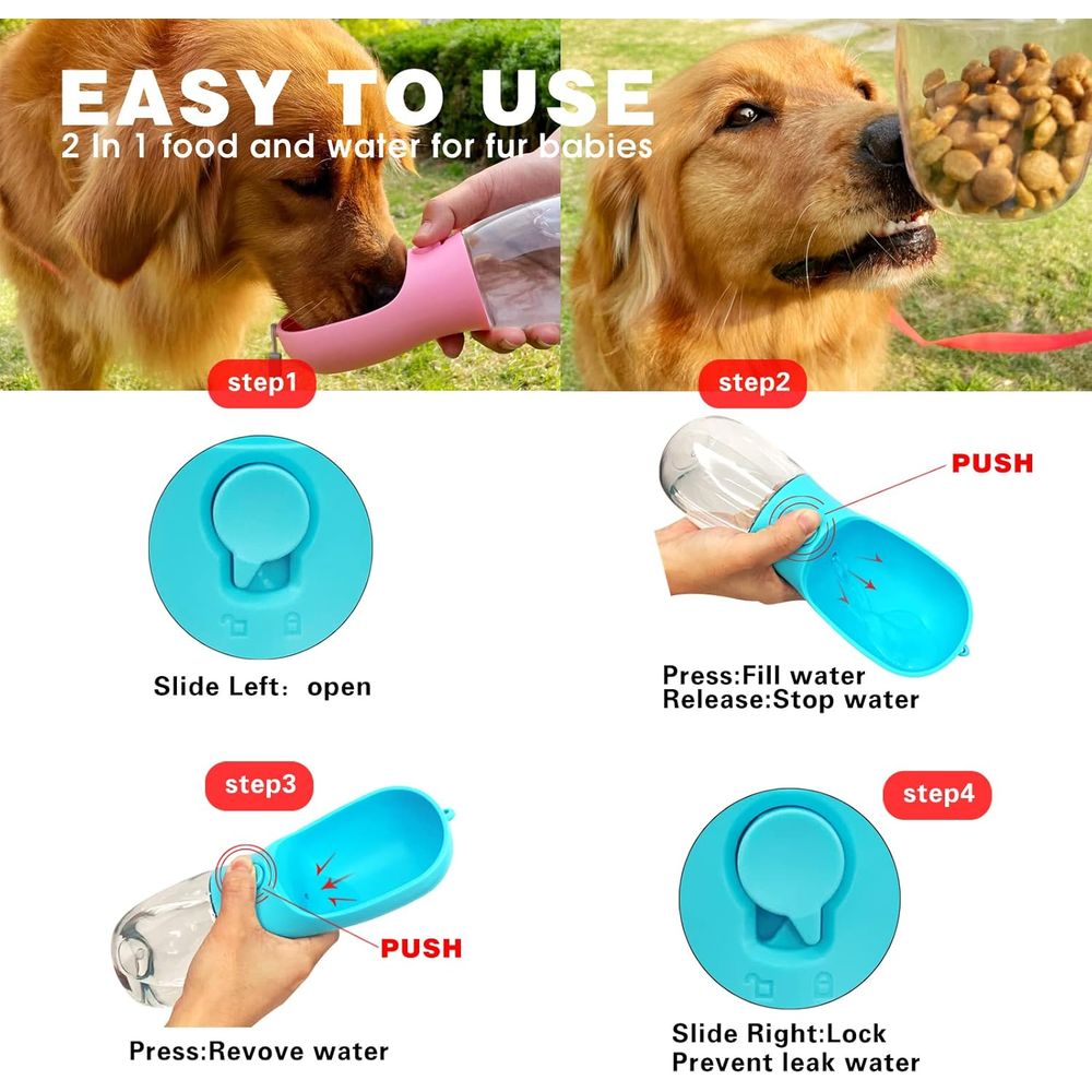 Dog Water Bottle with Food Con - Food Storage Essentials ulasan dan harga