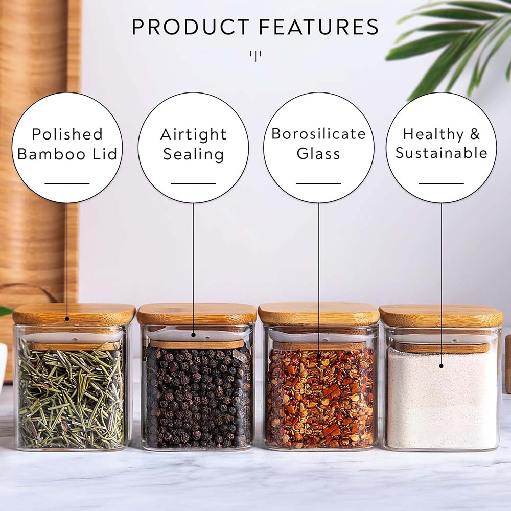 5oz Glass Jars Set with Spice  - Food Storage Jar Labels ulasan dan harga