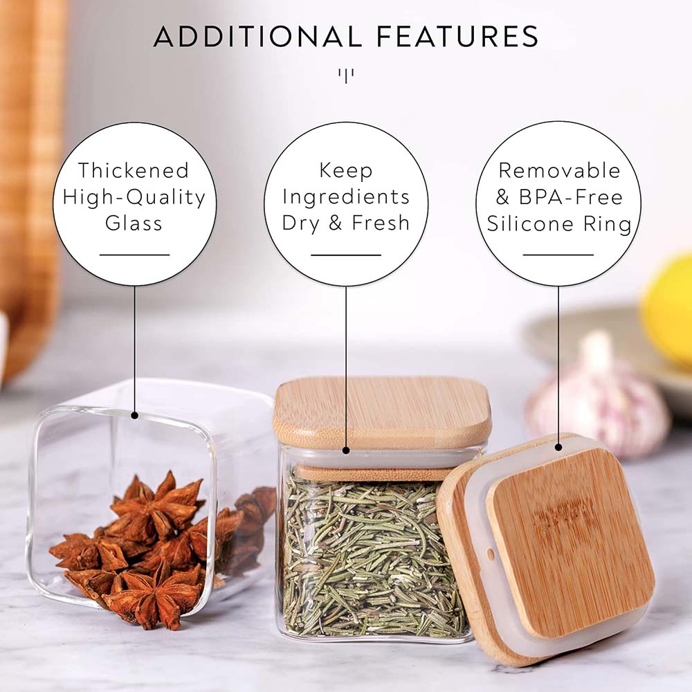 5oz Glass Jars Set with Spice  - Food Storage Jar Labels ulasan dan harga