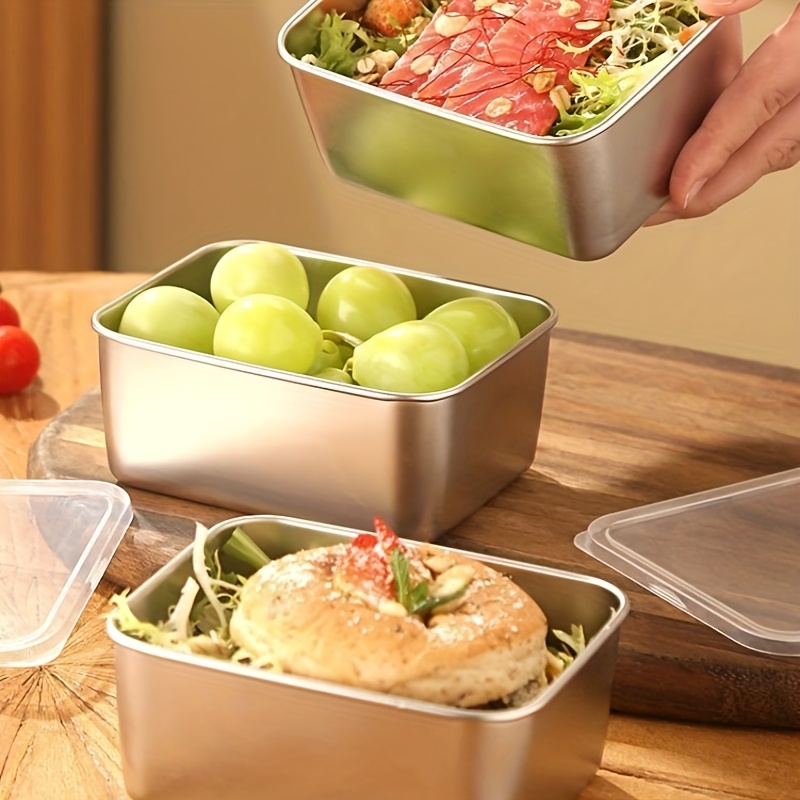 3/6Pcs Stainless Steel Rectang - Food Storage Lunch Box ulasan dan harga