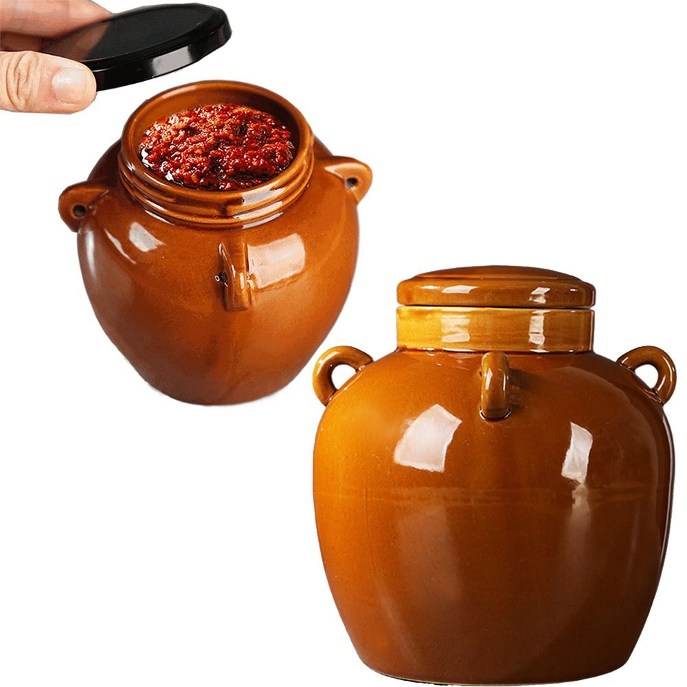 Large Capacity Ceramic Pickle  - Food Storage Jars With Lids ulasan dan harga