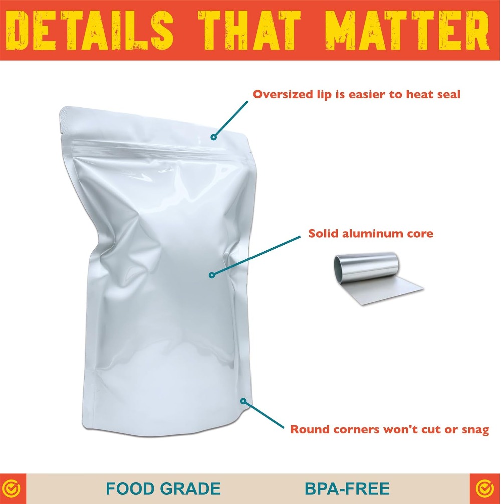 2 Quart Mylar Bags, 16 Mil Tot - Food Storage For Long Term ulasan dan harga