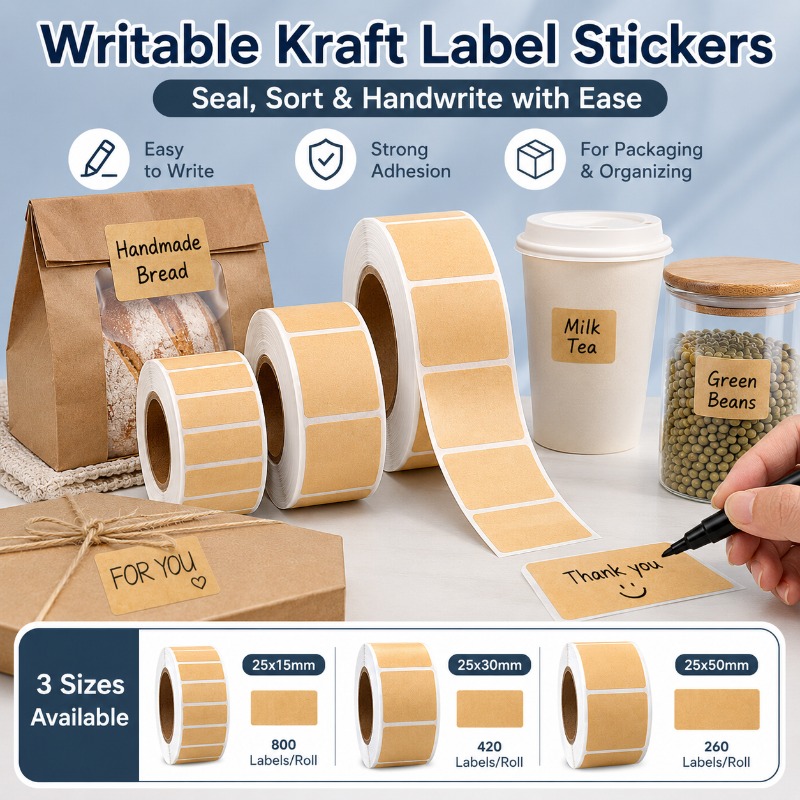 Writable Kraft Label Stickers  - Food Storage Jar Labels ulasan dan harga