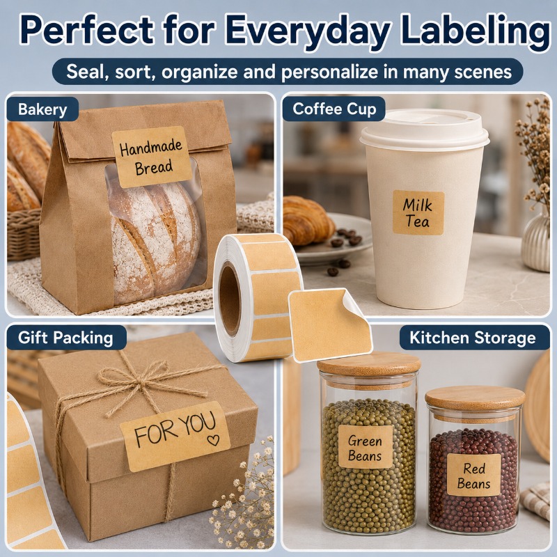 Writable Kraft Label Stickers  - Food Storage Jar Labels ulasan dan harga