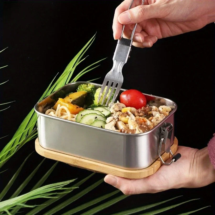 New 304 Stainless Steel Bamboo - Food Storage Square Containers ulasan dan harga