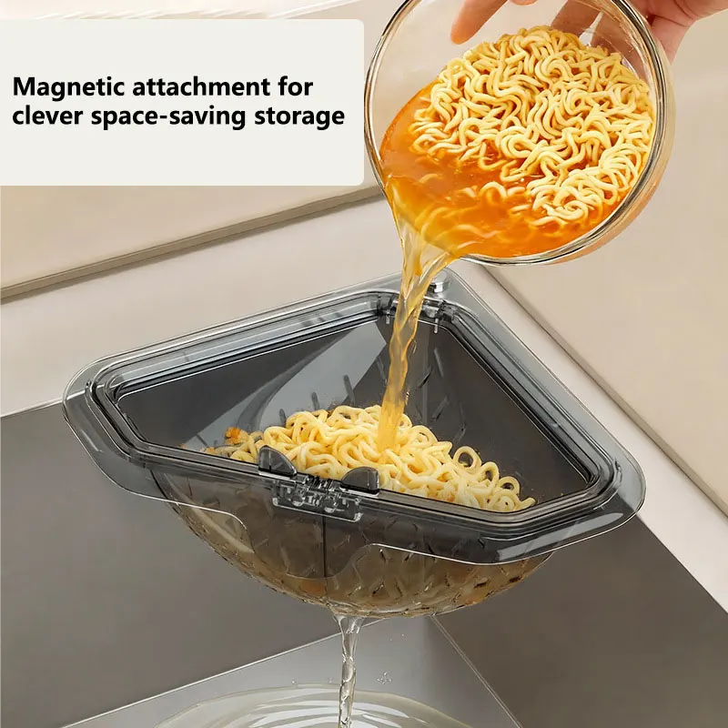Magnetic Triangular Sink Drain - Food Storage Rack ulasan dan harga