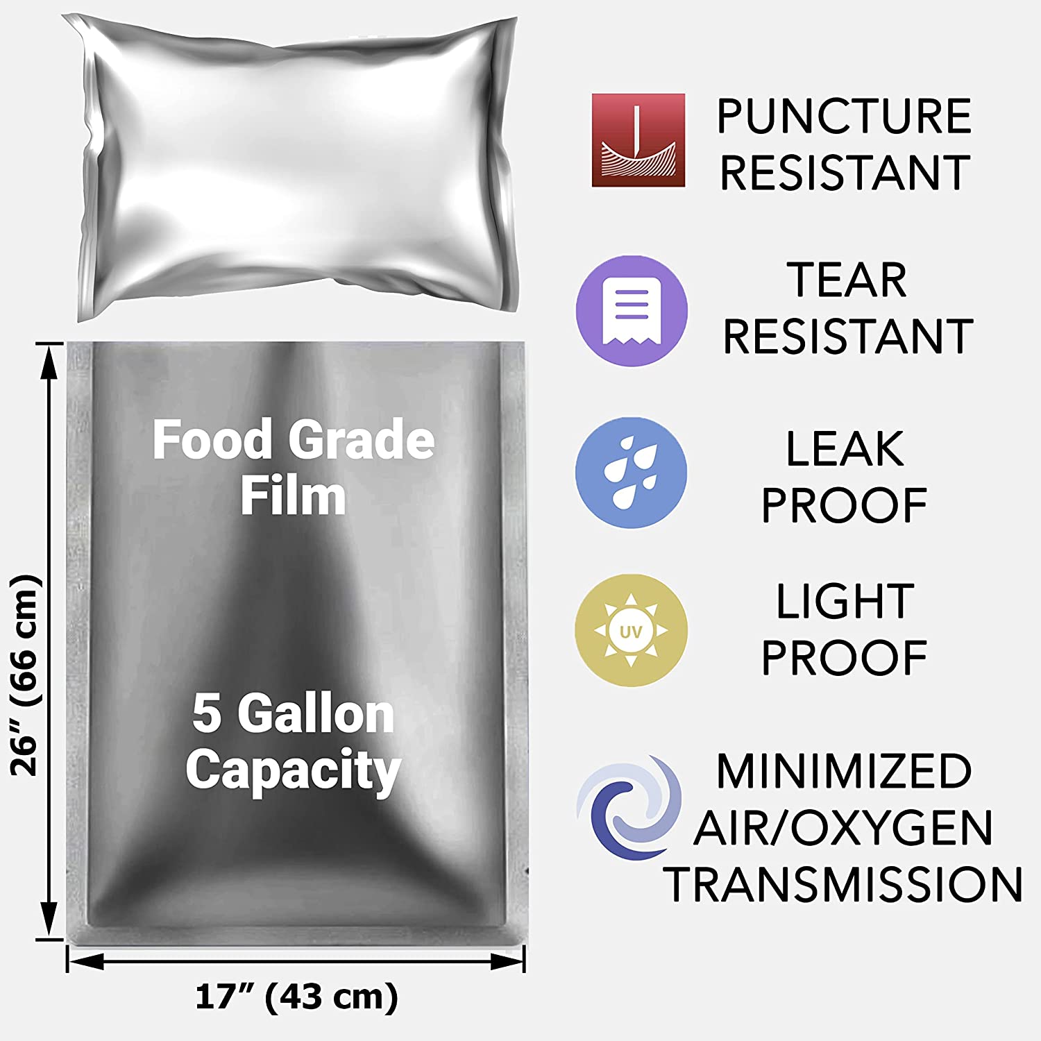 10 Packs 5 Gallons Mylar Bags  - Food Storage For Long Term ulasan dan harga