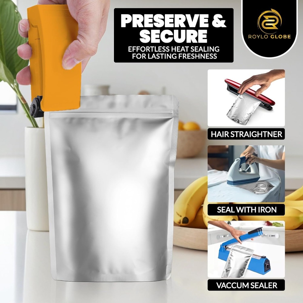 100pcs 2 Quart Mylar Bags with - Food Storage For Long Term ulasan dan harga