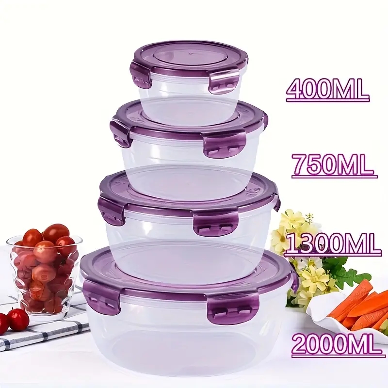 4 Plastic Food Storage Contain - Food Storage Square Containers ulasan dan harga