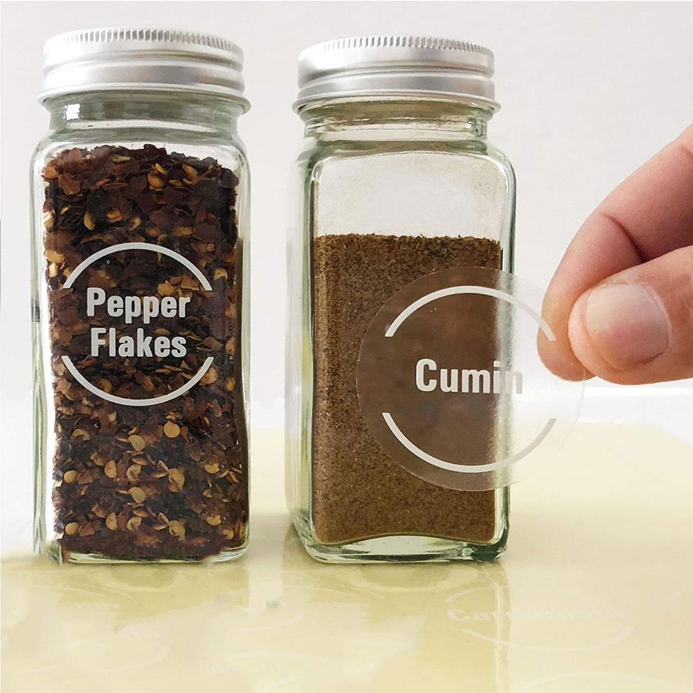 144 Pcs/set Transparent Spice  - Food Storage Jar Labels ulasan dan harga