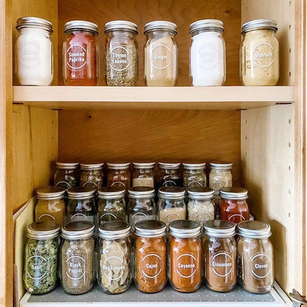 144 Pcs/set Transparent Spice  - Food Storage Jar Labels ulasan dan harga