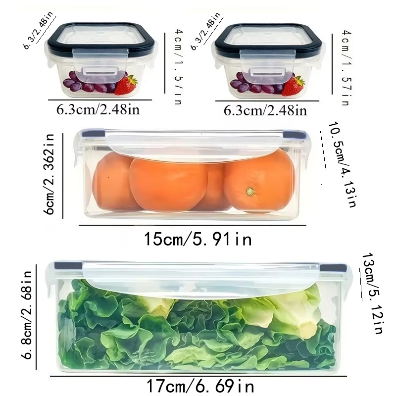 8Pcs Set Includes 4 Containers - Food Storage Square Containers ulasan dan harga