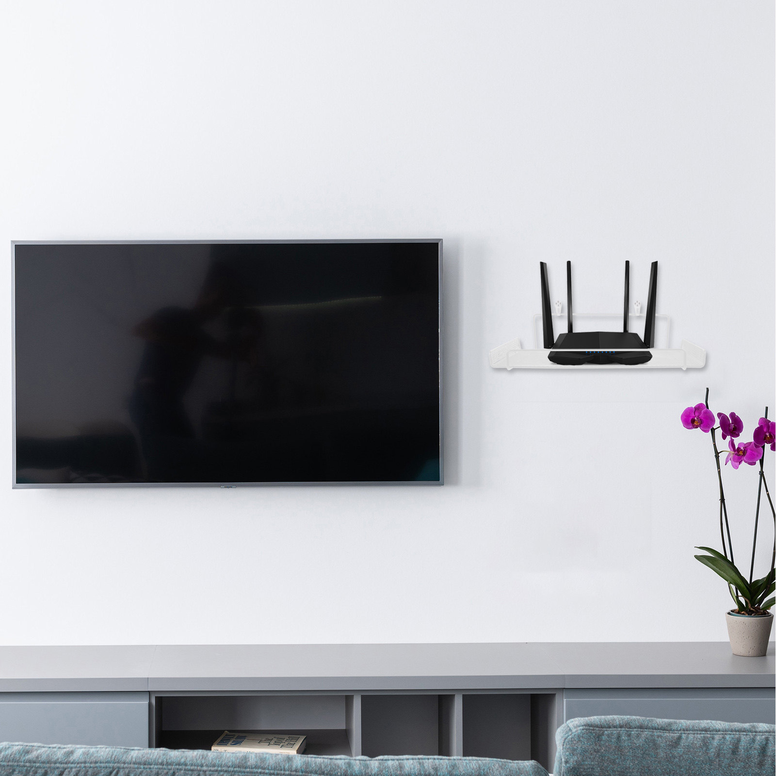 No-Drilling Wall Mount Router  - Food Storage Rack ulasan dan harga