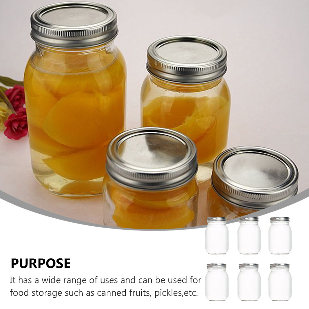 6Pcs Transparent Round Glass J - Food Storage Jars With Lids ulasan dan harga