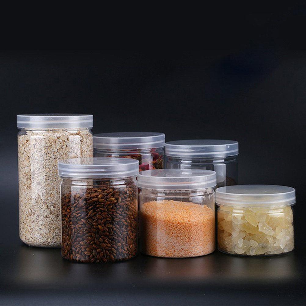 10Pcs Clear High-Grade Plastic - Food Storage Jars With Lids ulasan dan harga