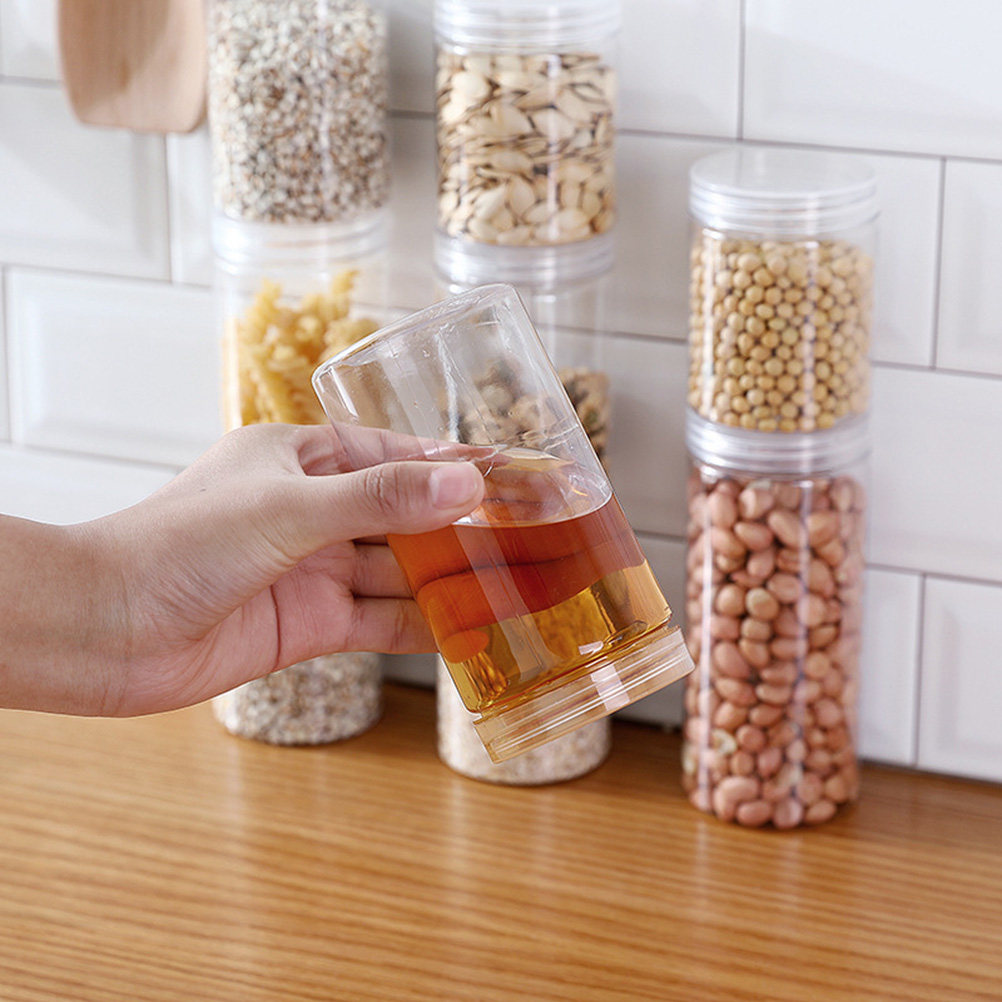 10Pcs Clear High-Grade Plastic - Food Storage Jars With Lids ulasan dan harga