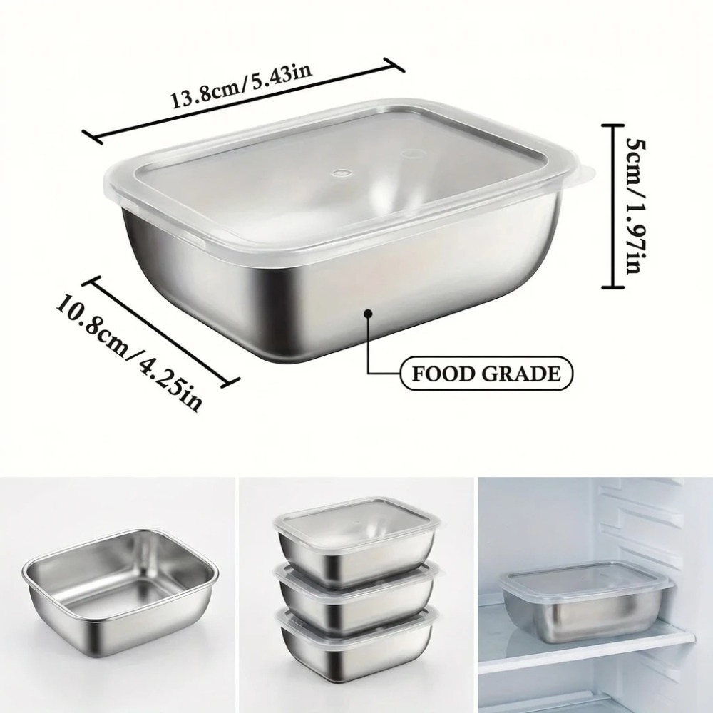 6PCS Stainless Steel Food Stor - Food Storage Lunch Box ulasan dan harga