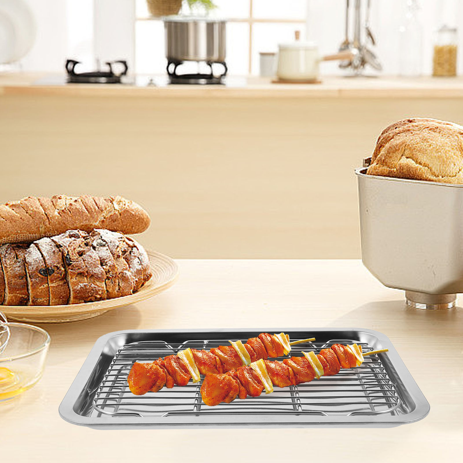 1Set Stainless Steel Wire Baki - Food Storage Rack ulasan dan harga