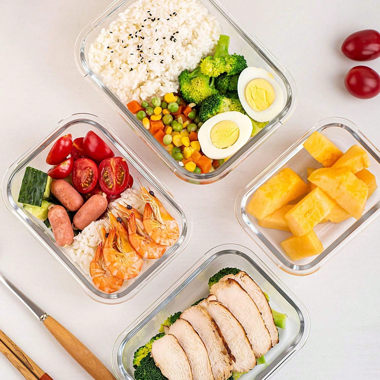 10 Pack Glass Meal Prep Contai - Food Storage Square Containers ulasan dan harga