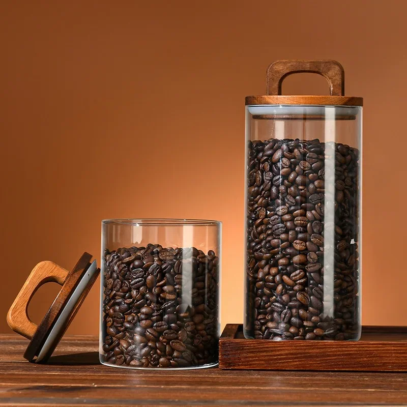 Clear Glass Jar with Bamboo Li - Food Storage Jars With Lids ulasan dan harga