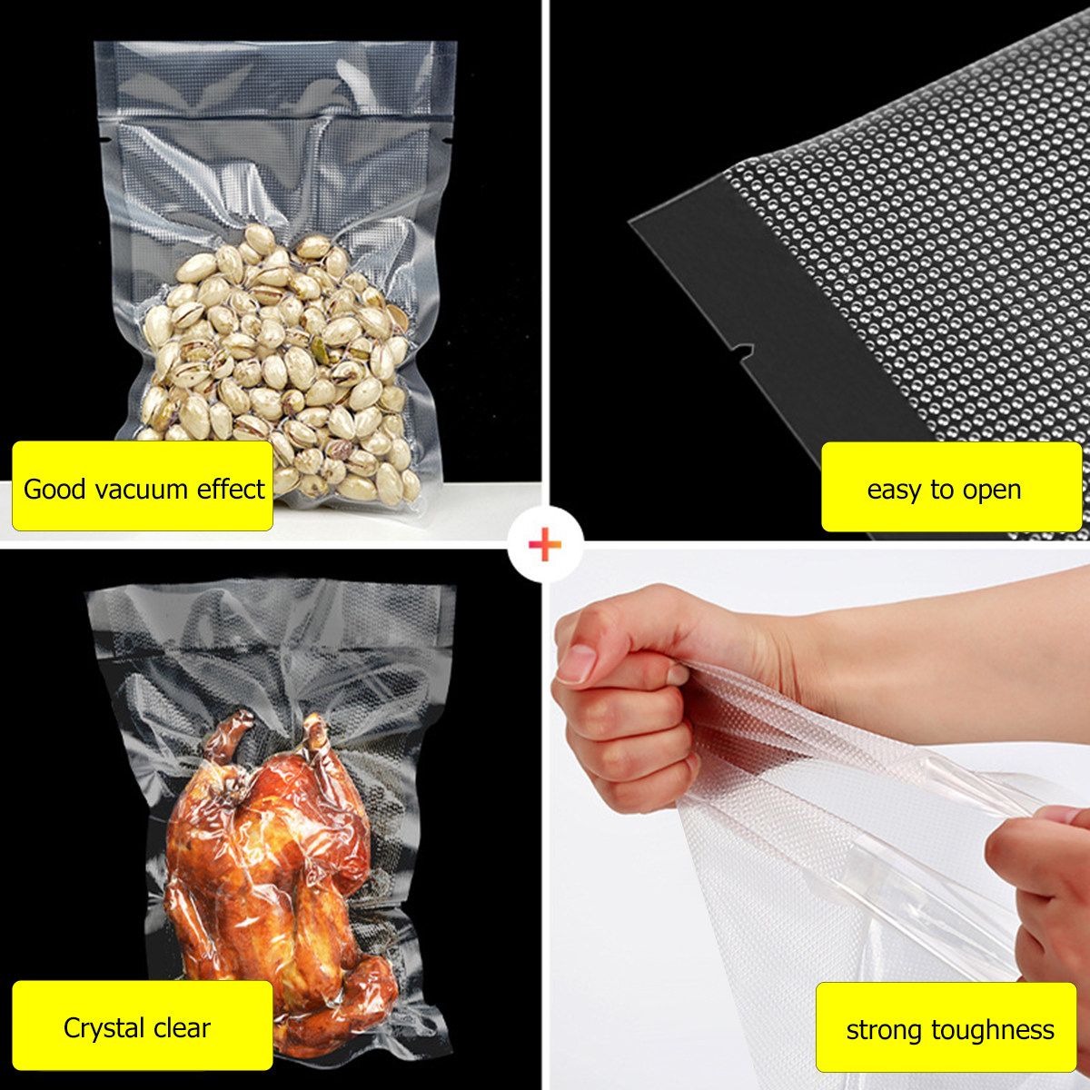 100Pcs Transparent Vacuum Seal - Food Storage Large ulasan dan harga