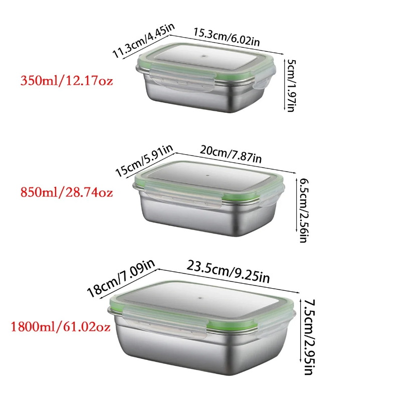 304 Stainless Steel Lunch Box  - Food Storage Silicone ulasan dan harga