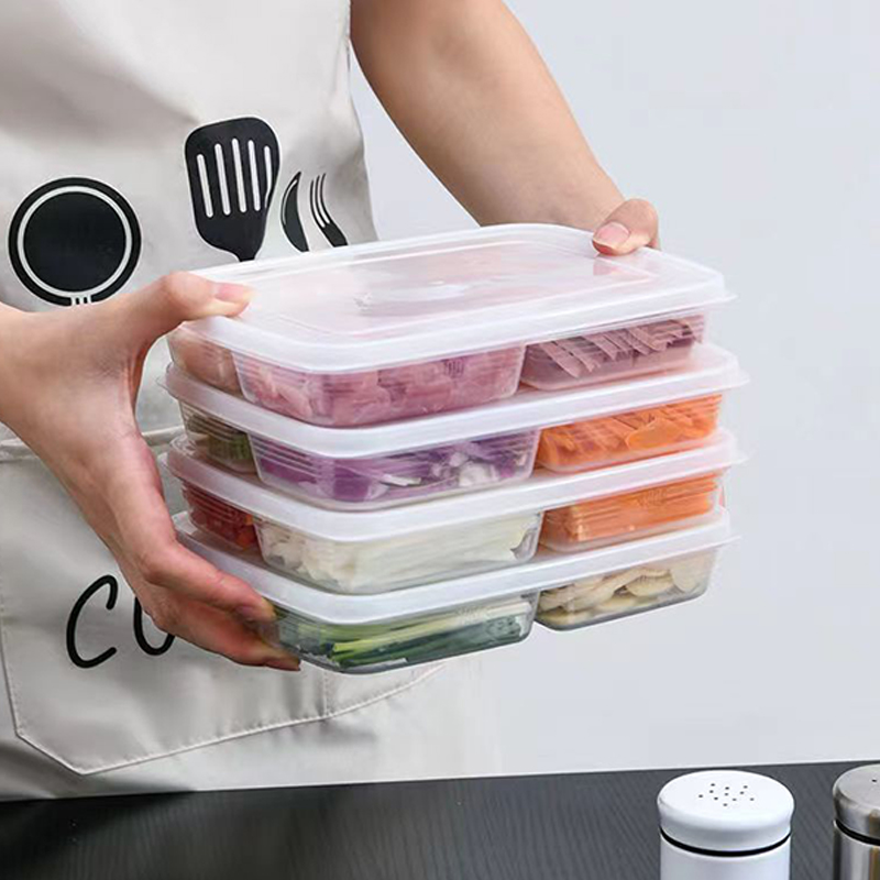 New【4 Grids Plastic Storage Bo - Food Storage Square Containers ulasan dan harga