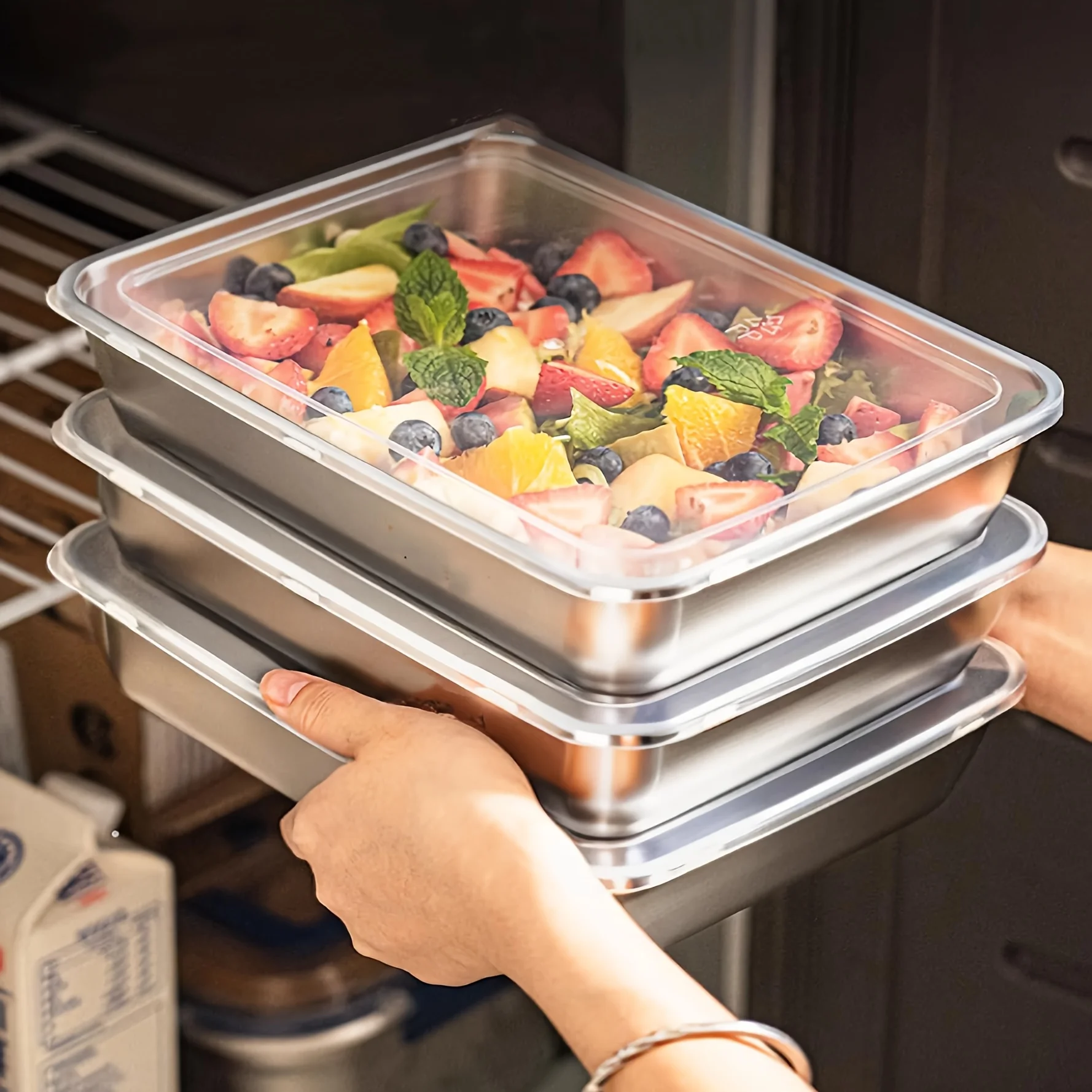 3pcs Stainless Steel Food Cont - Food Storage Lunch Box ulasan dan harga